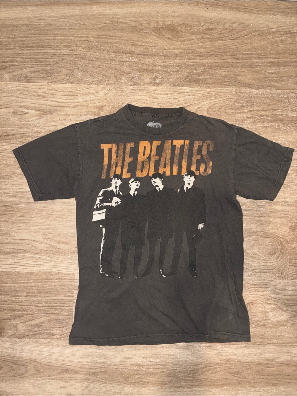 The Beatles Official Tee Medium Faded Black Vintage Band Tee